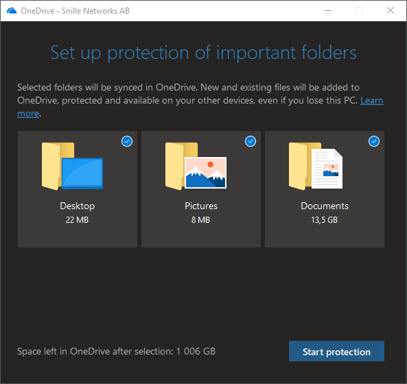 Säkra dina lokala filer med Onedrive KFM
